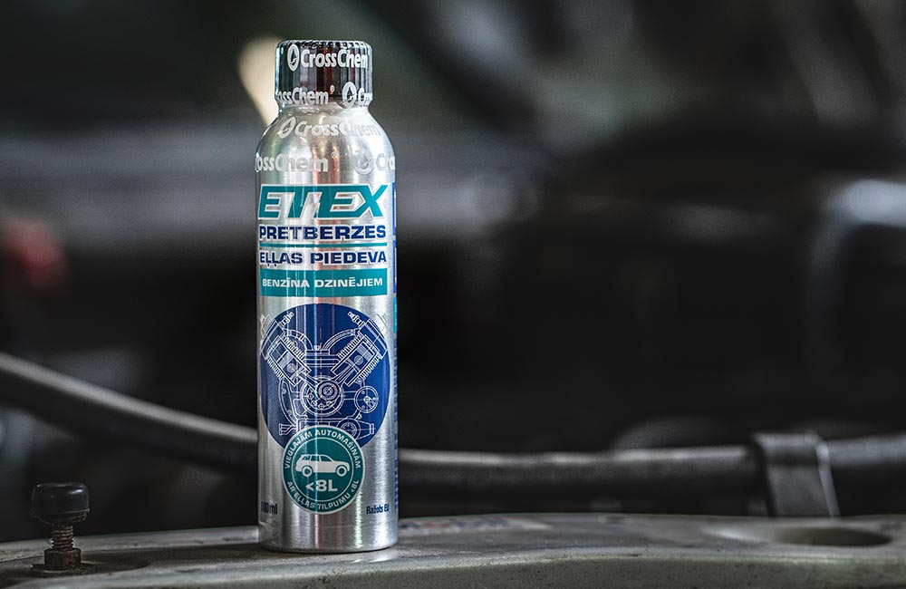 ETEX pretberzes piedeva benzīna dzinējiem 100ml iepakojums